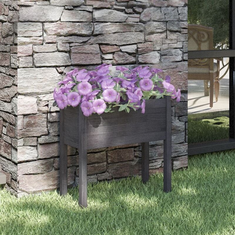 foto del prodotto fioriera da giardino grigia 70x31x70 cm legno massello di pino vidaxl