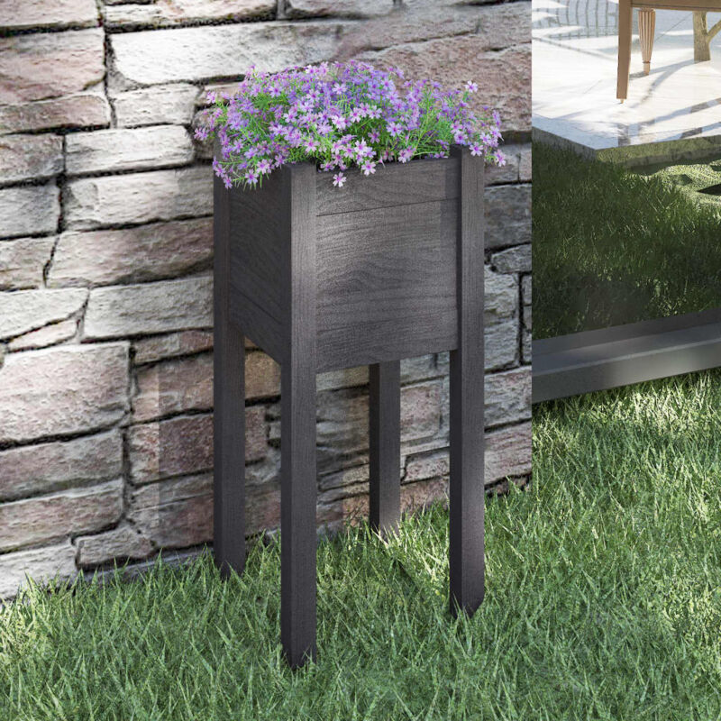 foto del prodotto fioriera da giardino grigie 31x31x70 cm legno massello di pino vidaxl