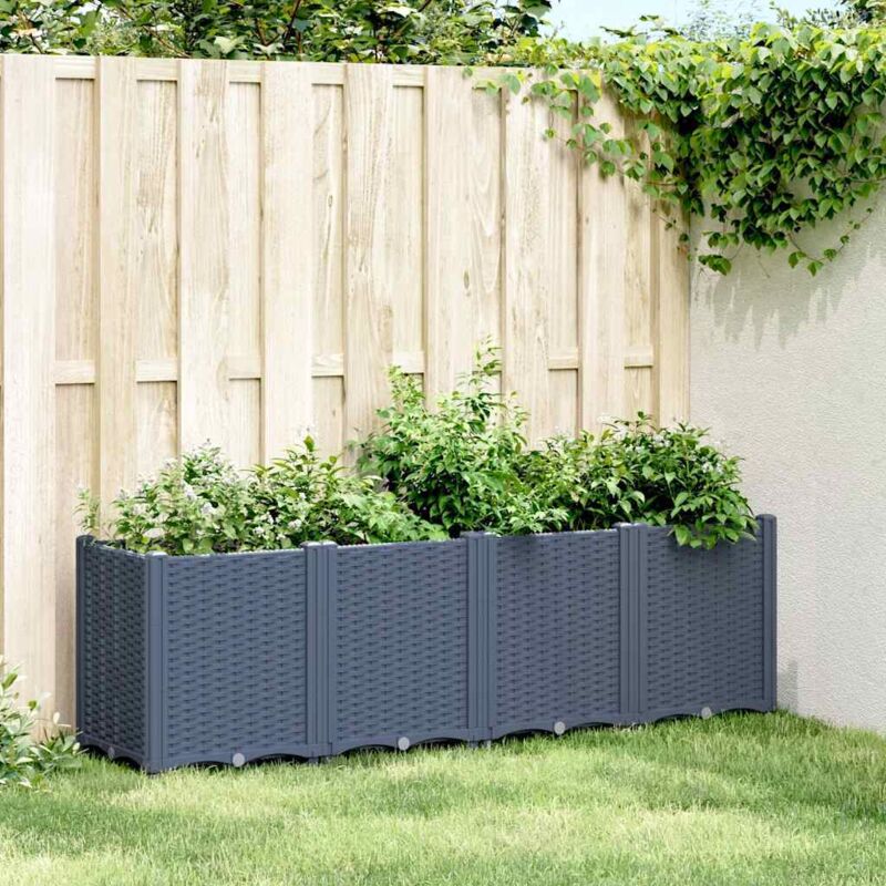foto del prodotto fioriera da giardino grigio blu 160x40x53 cm in pp vidaxl
