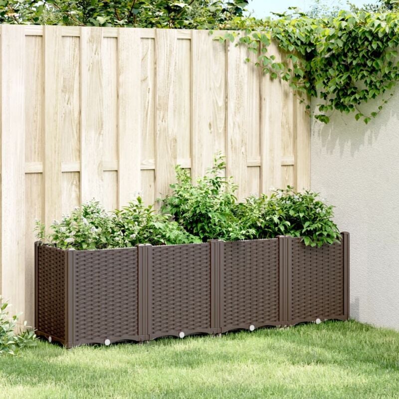 foto del prodotto fioriera da giardino marrone 160x40x53 cm in pp vidaxl