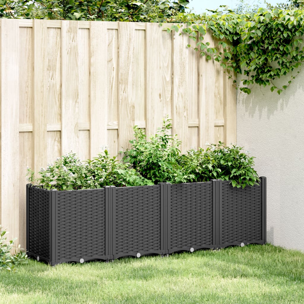 foto del prodotto fioriera da giardino nera 160x40x53 cm in ppcod mxl 114899