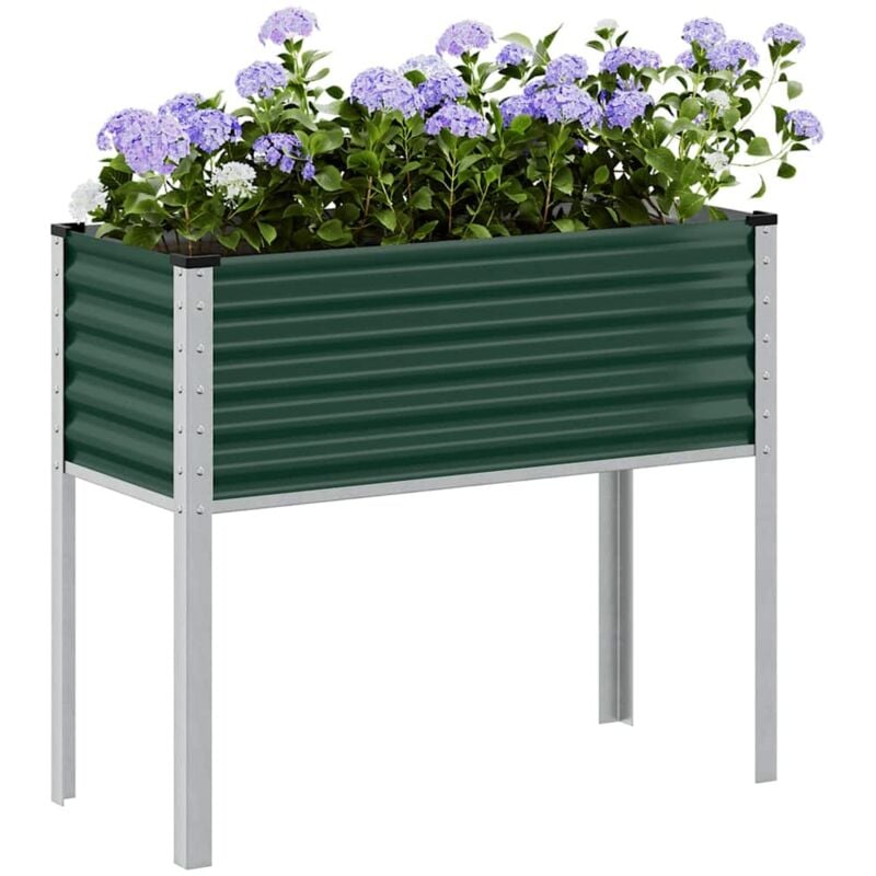 foto del prodotto fioriera da giardino verde 100x45x90 cm in acciaio vidaxl