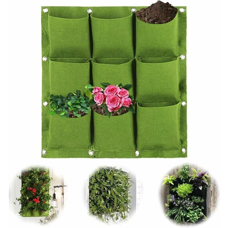 foto del prodotto fioriera da parete, borsa per piante da giardino, fioriera da parete, in feltro, appesa, per piantare, vaso da fiori per interni ed esterni,