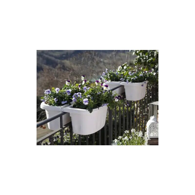foto del prodotto fioriera doppia balcone autoreggente 40 cm in plastica klunia panna bama