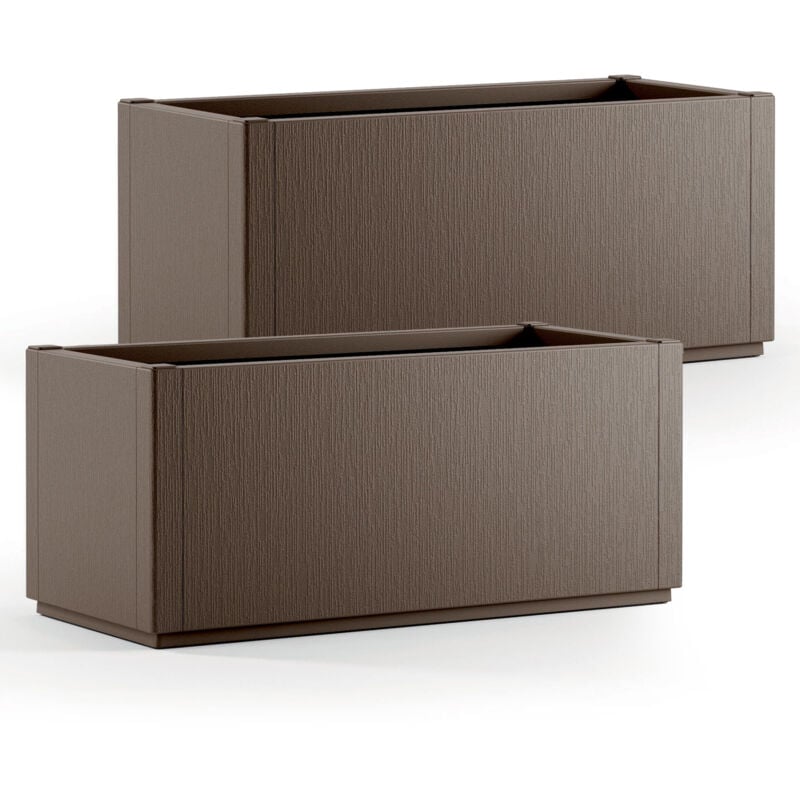 foto del prodotto fioriera ethica 80x36x36cm 80l vaso fioriere per piante resistente alle intemperie base drenante vasi in plastica riciclata resistente ai raggi uv