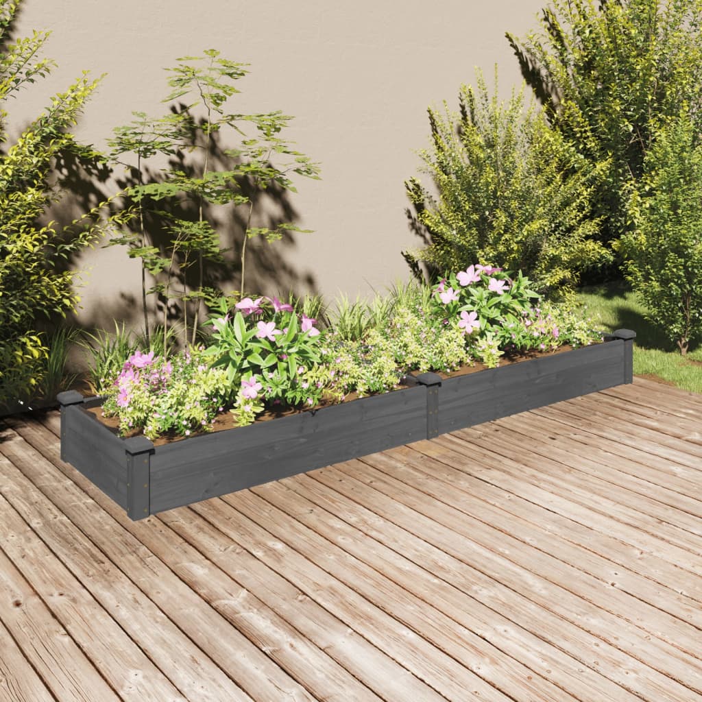 foto del prodotto fioriera giardino con fodera grigia 240x60x25 cm massello abetecod mxl 114012