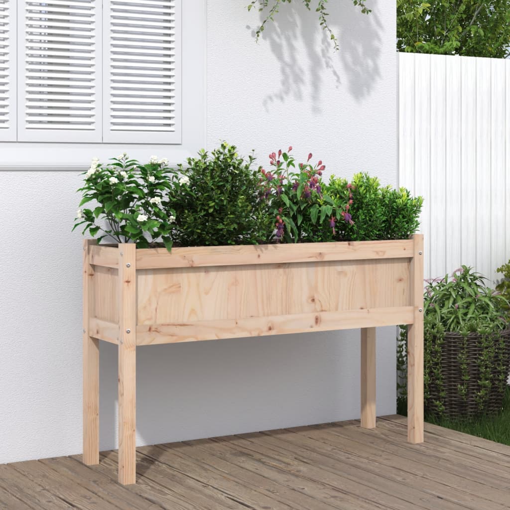 foto del prodotto fioriera giardino con gambe 110x31x70 cm legno massello pinocod mxl 109222