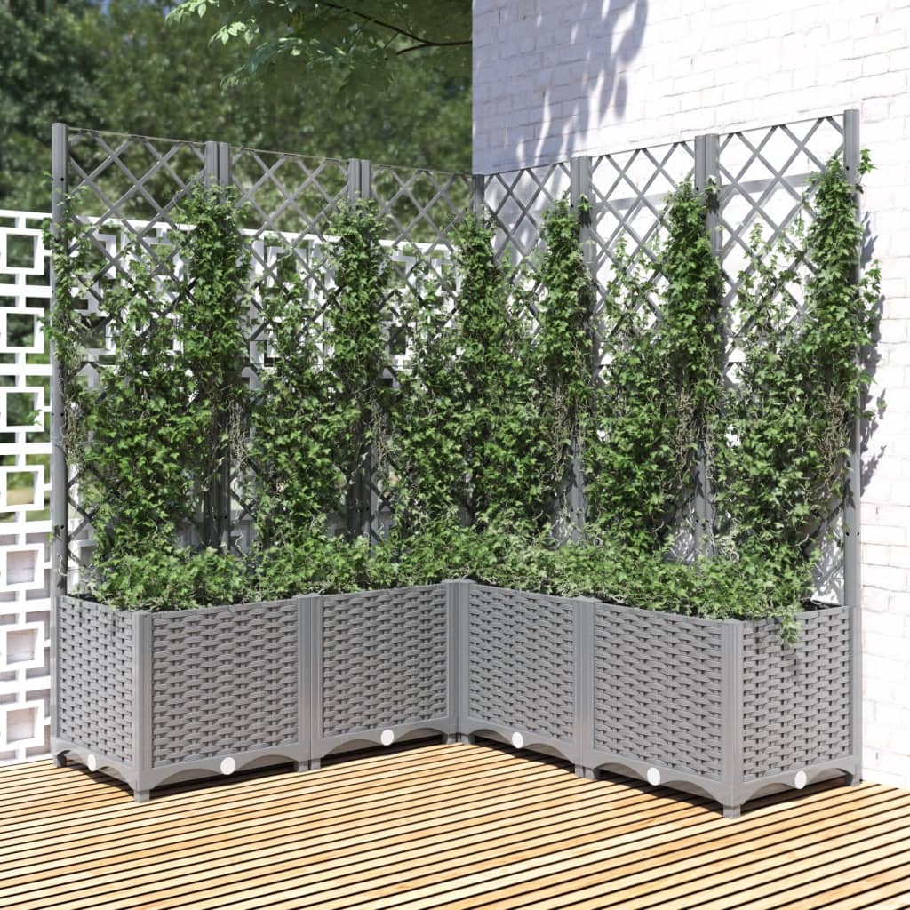 foto del prodotto fioriera giardino con graticcio grigio chiaro 120x120x136cm ppcod mxl 95108