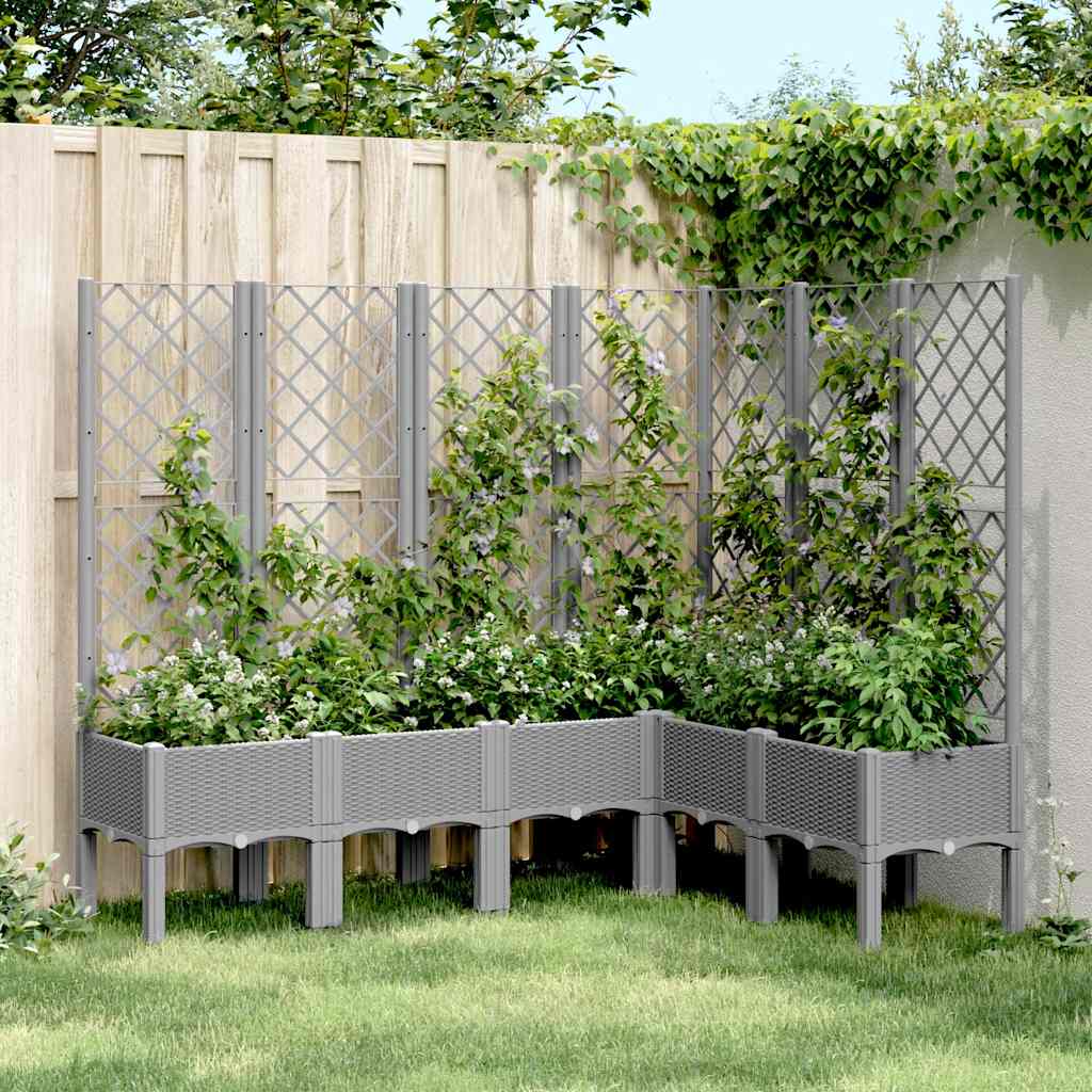 foto del prodotto fioriera giardino con graticcio grigio chiaro 160x120x142 cm ppcod mxl 115911
