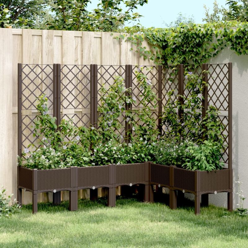 foto del prodotto fioriera giardino con graticcio marrone 160x120x142 cm in pp vidaxl