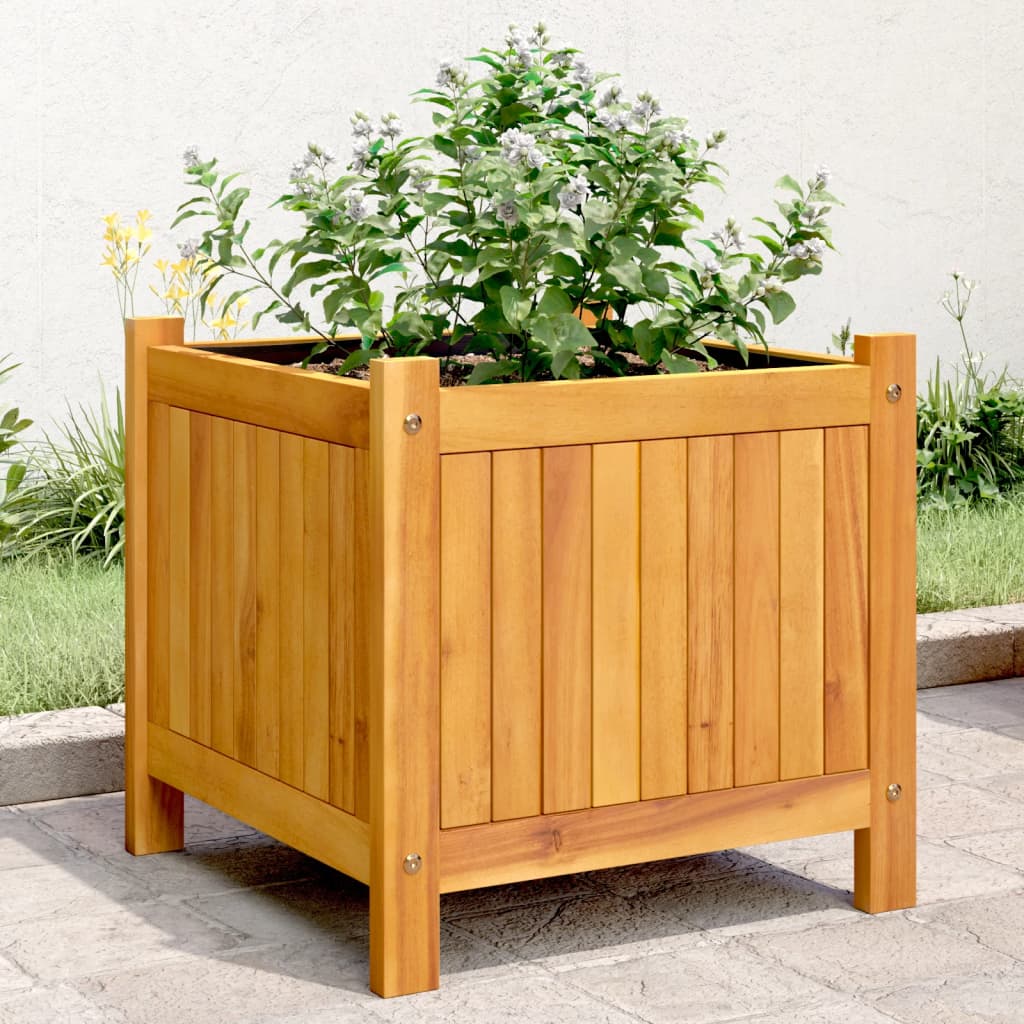 foto del prodotto fioriera giardino con rivestimento 42x42x40 cm massello acaciacod mxl 115429
