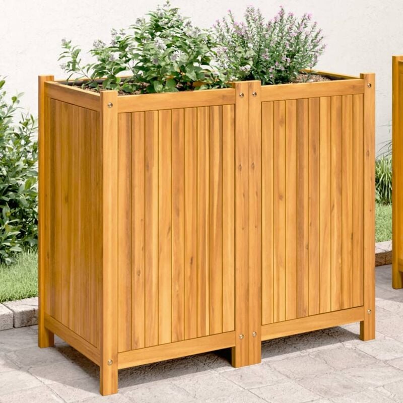 foto del prodotto fioriera giardino con rivestimento 84x42x75 cm massello acacia - vidaxl