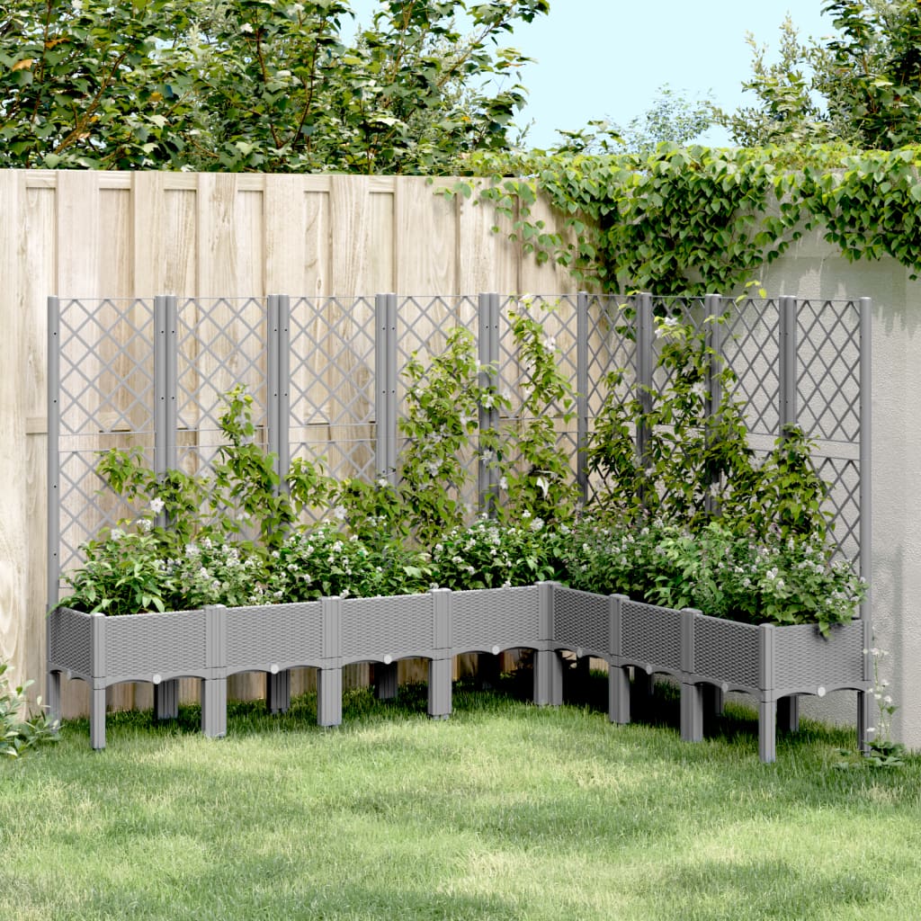 foto del prodotto fioriera giardino con traliccio grigio chiaro 200x160x142 cm ppcod mxl 115910
