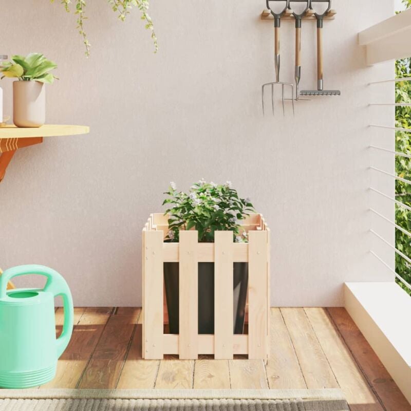 foto del prodotto fioriera giardino design a recinzione 40x40x40 cm massello pino vidaxl