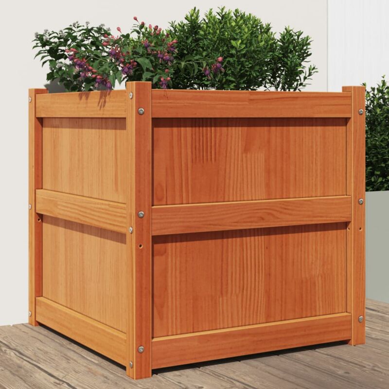 foto del prodotto fioriera giardino marrone cera 60x60x60 cm legno massello pino vidaxl