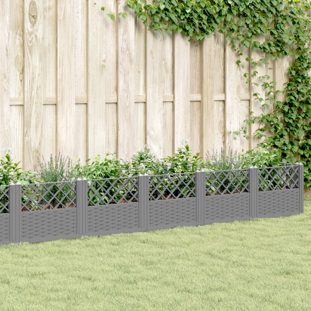 foto del prodotto fioriera giardino picchetti grigio chiaro 363,5x43,5x43,5 cm pp