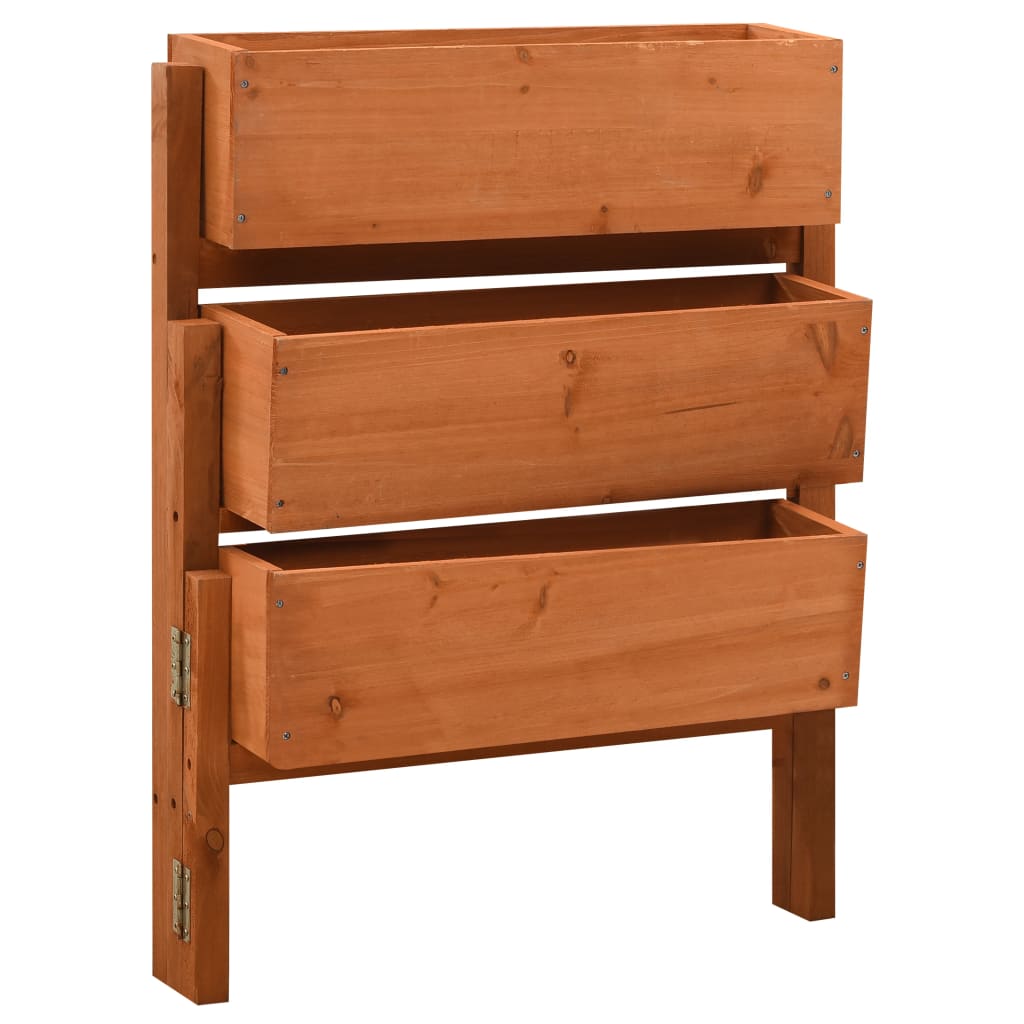 foto del prodotto fioriera giardino pieghevole arancione 60x14x75 cm legno abete cod mxl 40411
