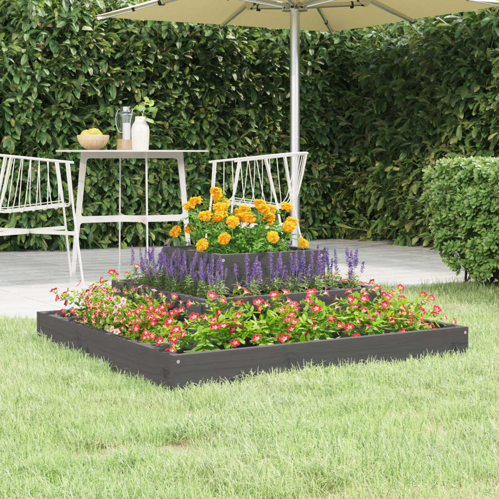 foto del prodotto fioriera grigia 80x80x27 cm in legno massello di pino cod mxl 66927