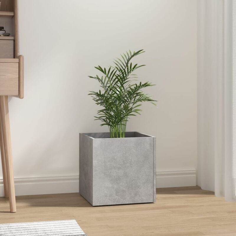 foto del prodotto fioriera grigio cemento 40x40x40 cm in legno multistrato vidaxl