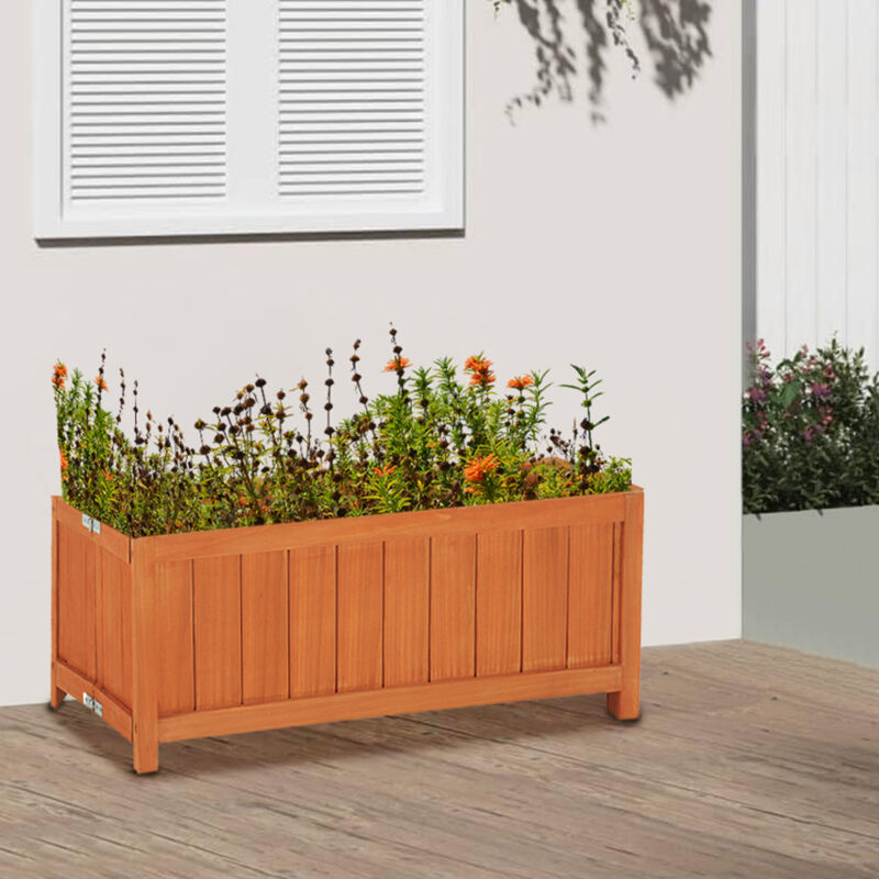 foto del prodotto fioriera in legno pieghevole vaso per fiori e piante esterno giardino 70x30x25cm