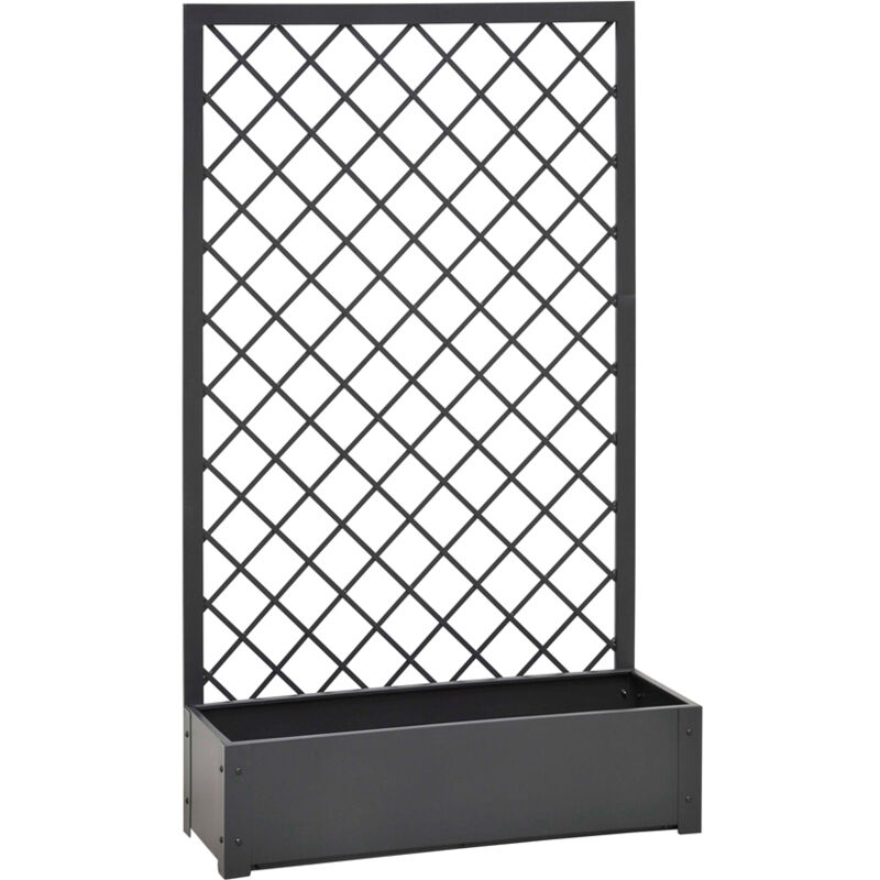 foto del prodotto fioriera in metallo steel jasmine con traliccio