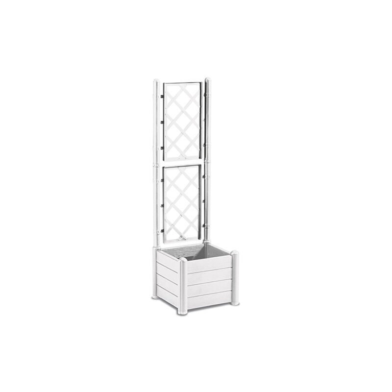 foto del prodotto fioriera italia stefanplast quadra con spalliera colore bianco