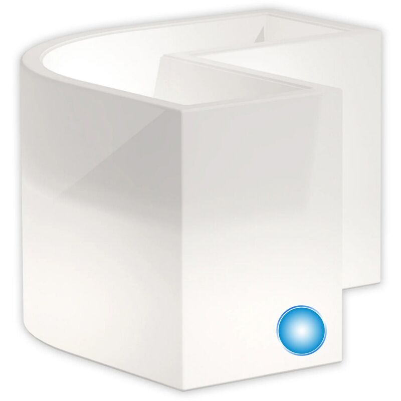 foto del prodotto fioriera lampada vaso luminoso angolare in resina 160x35 cm h 50 mod. flowerpot angolare led con led luce blu