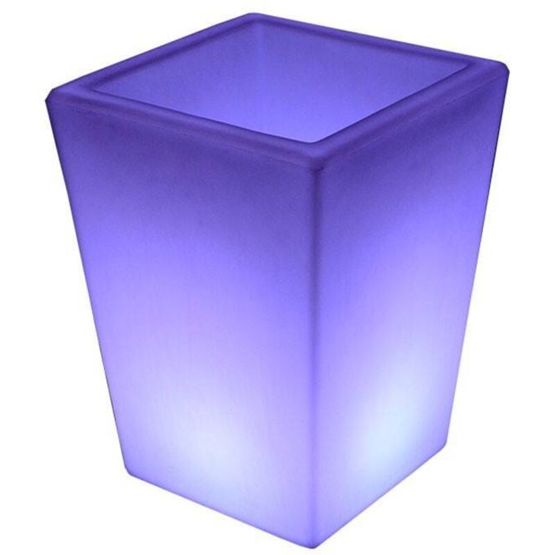 foto del prodotto fioriera led ricaricabile rgbw 12w resina bianca ip65 