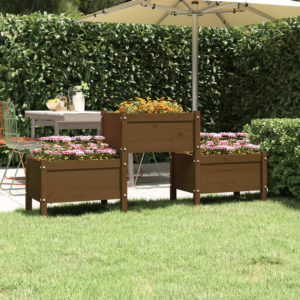 foto del prodotto fioriera miele 178,5x44x75 cm in legno massello di pino