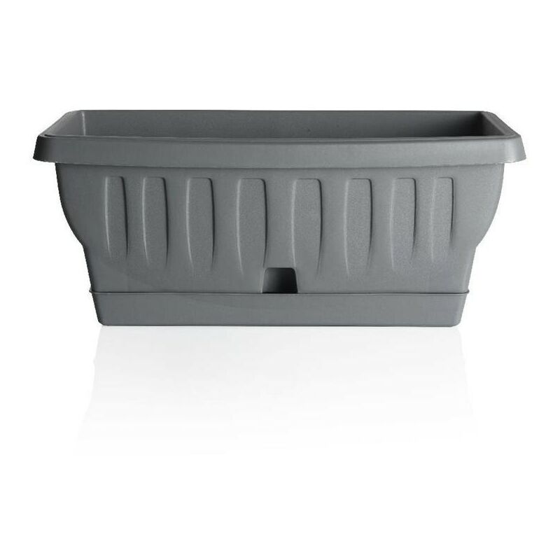 foto del prodotto fioriera natura grigia con sottovaso 20 cm bama