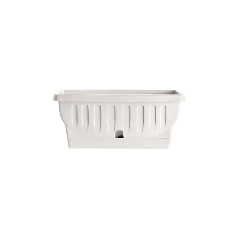 foto del prodotto fioriera natura in plastica rettangolare 50 cm colore bianco bama