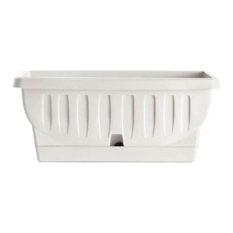 foto del prodotto fioriera natura in plastica rettangolare 60 cm colore bianco bama