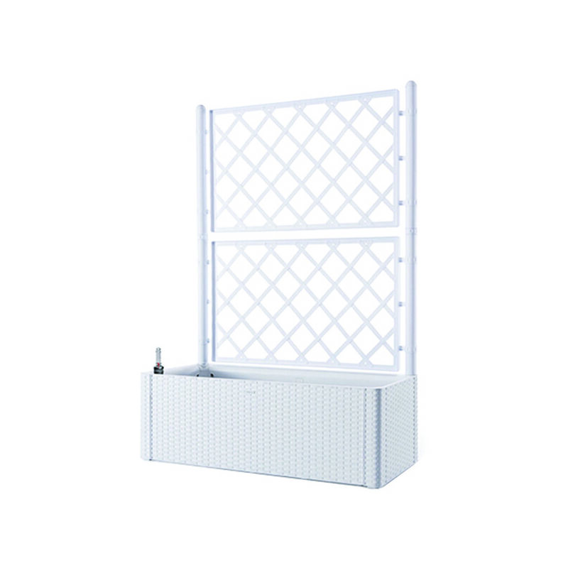 foto del prodotto fioriera natural deluxe bianca rettangolare con spalliera cm.100x43x142h. lt.90