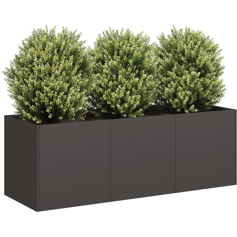 foto del prodotto fioriera nera 120x40x40 cm in acciaio laminato a freddo vidaxl
