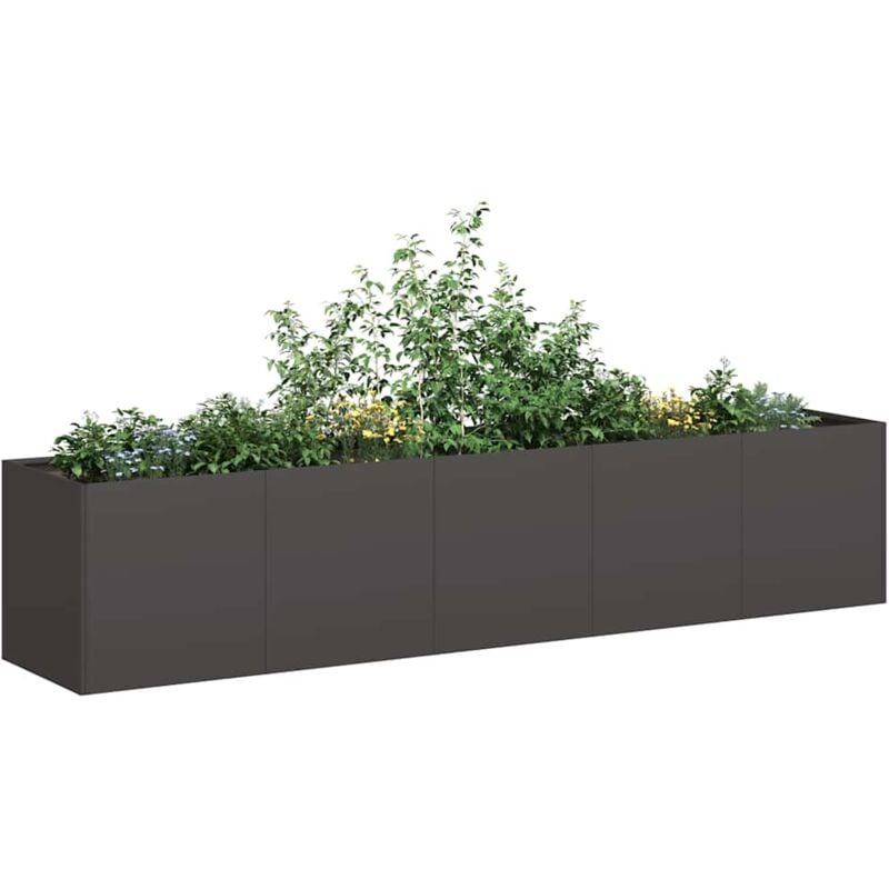 foto del prodotto fioriera nera 200x40x40 cm in acciaio laminato a freddo vidaxl