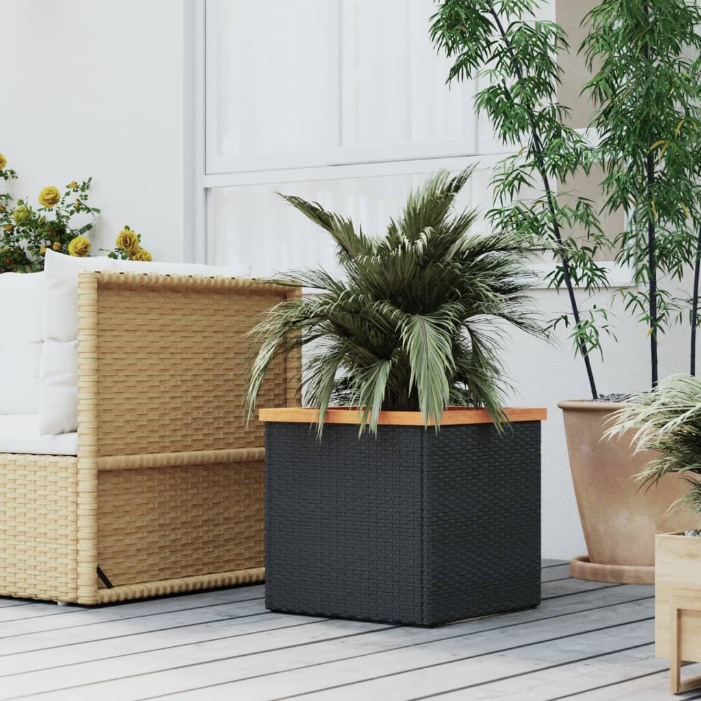 foto del prodotto fioriera nera 40x40x40 cm in polyrattancod mxl 102915