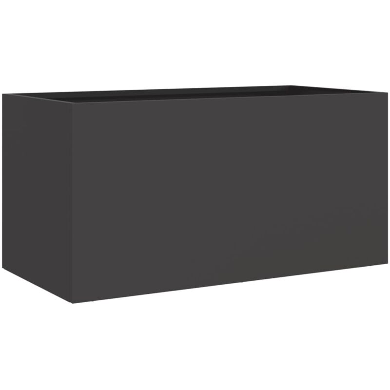 foto del prodotto fioriera nera 52x48x75 cm in acciaio vidaxl