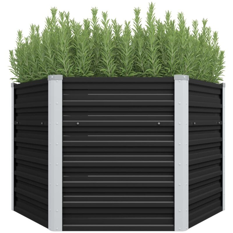 foto del prodotto fioriera per giardino antracite 129x129x77cm in acciaio zincato vidaxl