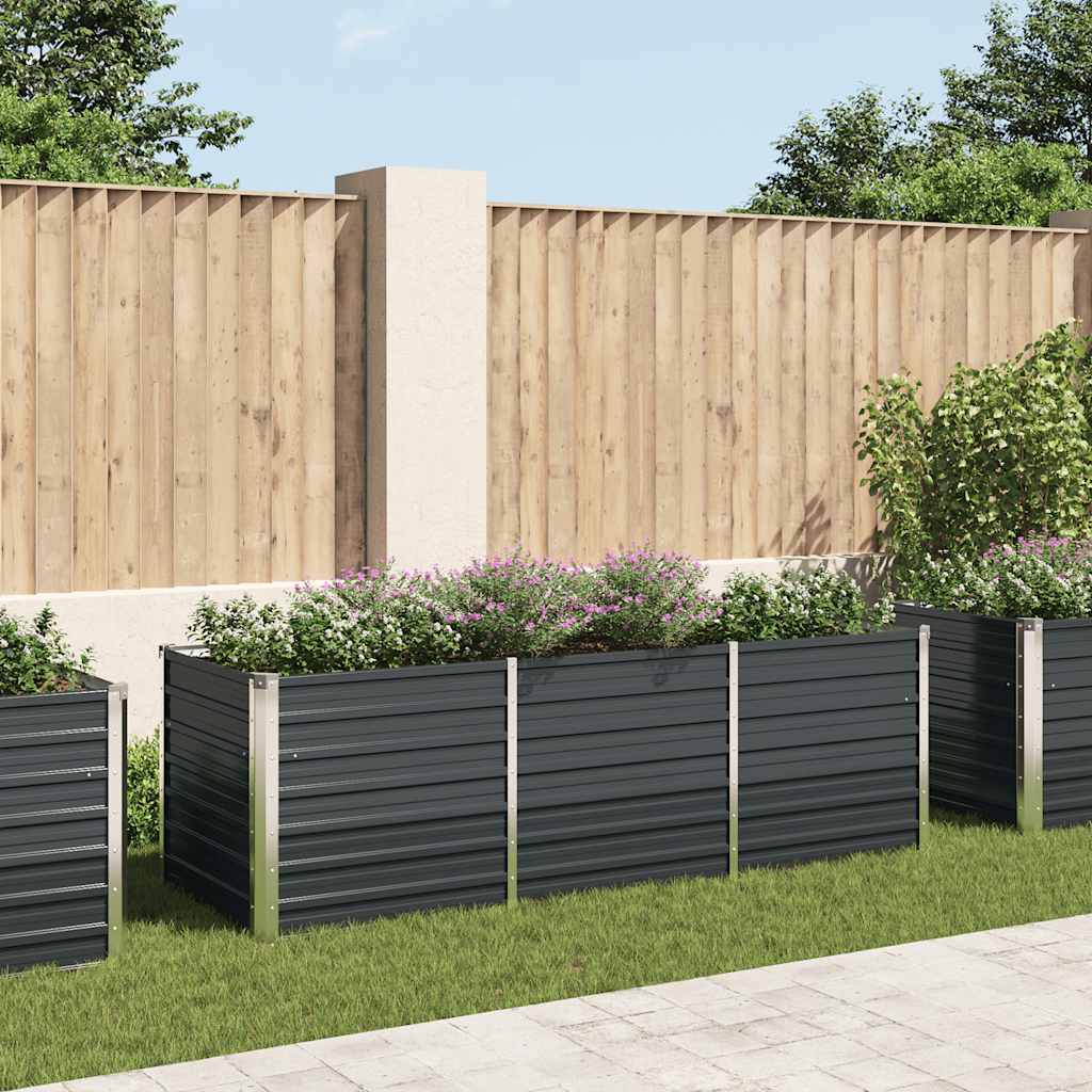 foto del prodotto fioriera per giardino antracite 240x80x77 cm in acciaio zincatocod mxl 130349