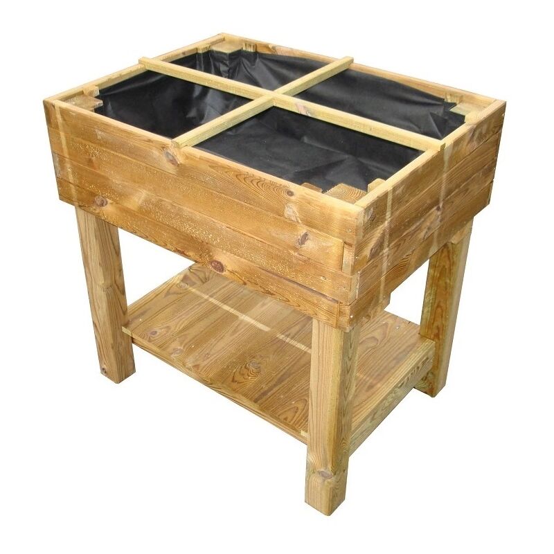 foto del prodotto fioriera per orto da esterno con supporto in legno di pino 80x60x80h cm