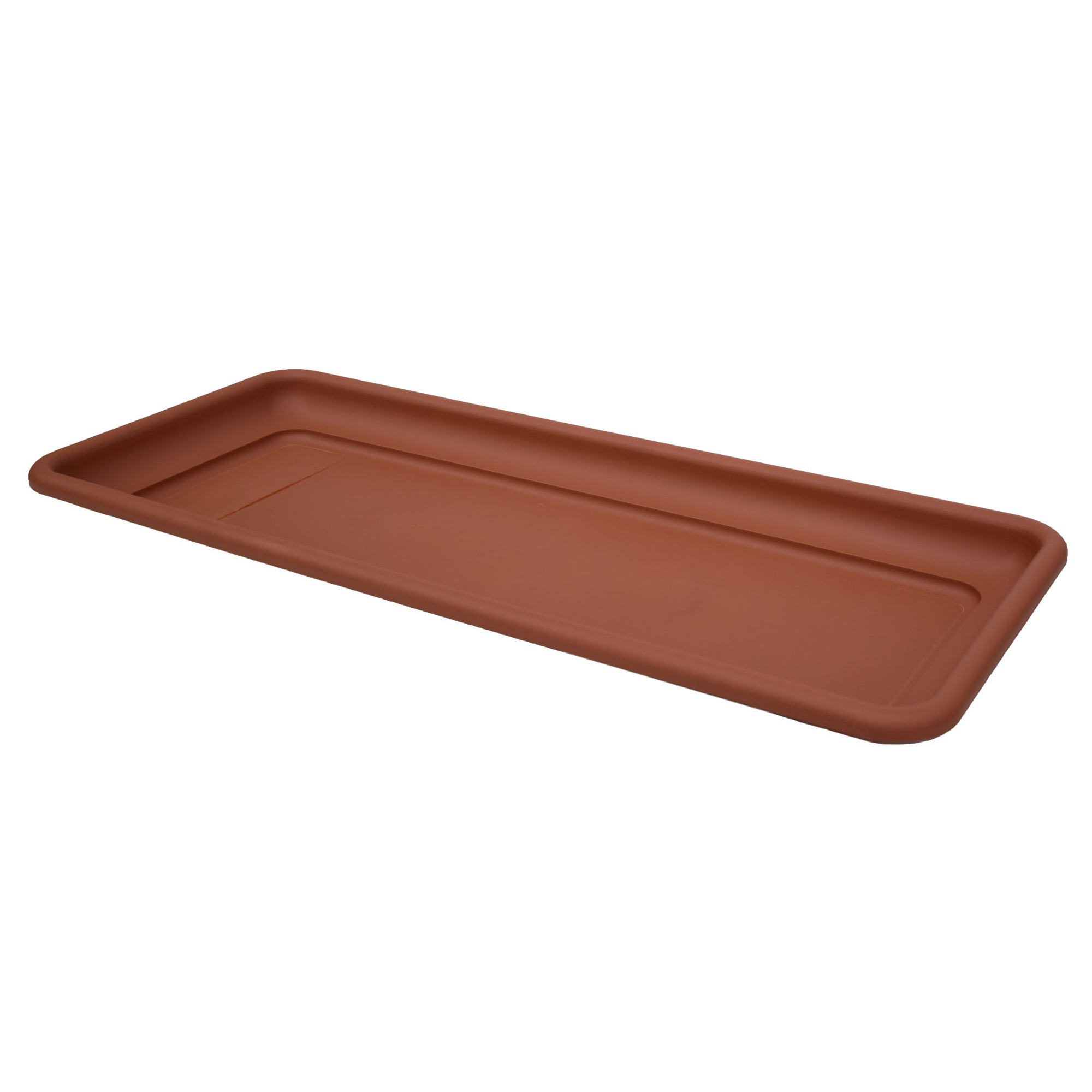 foto del prodotto fioriera quadrata quadro maxi da 100 cm con piattino - terracotta