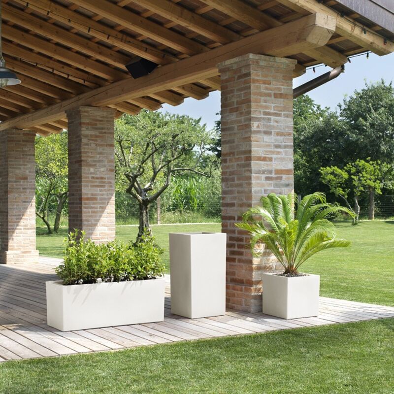 foto del prodotto fioriera rettangolare bianco 100x40 cm h 40 mod. schio cassa