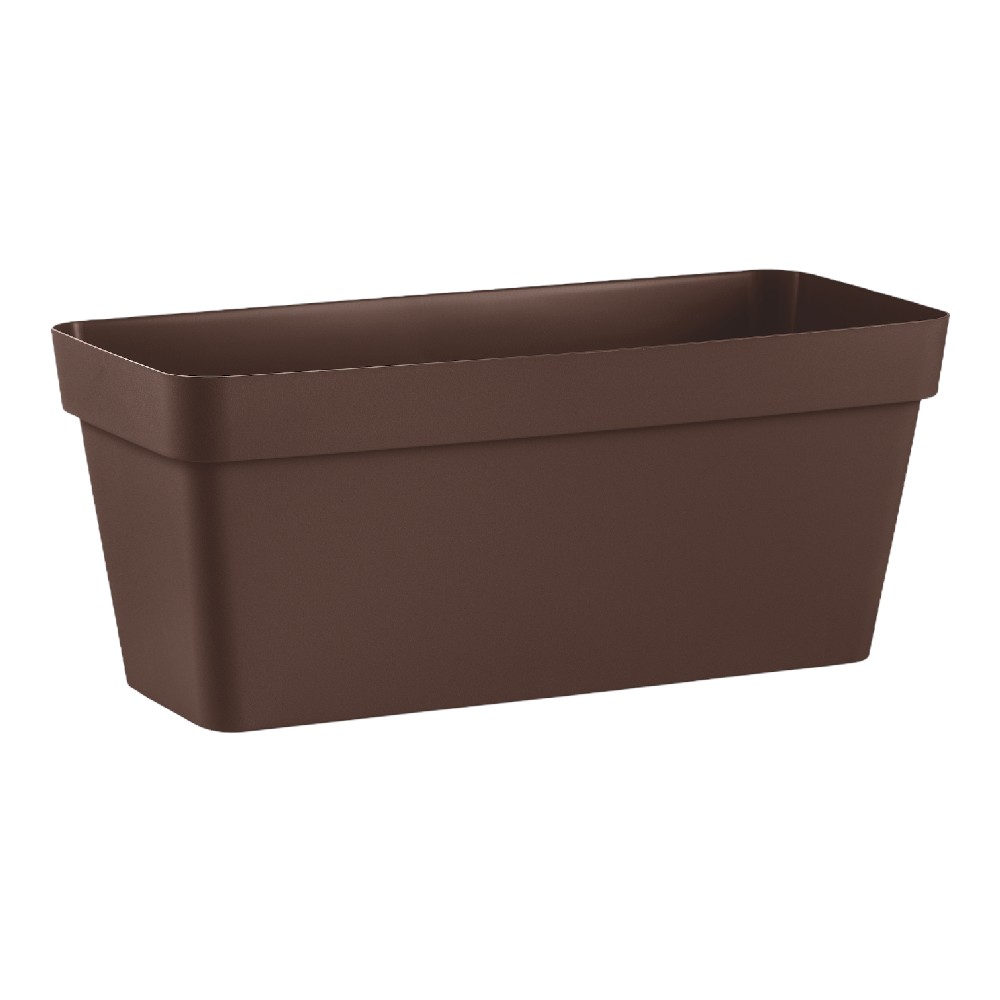 foto del prodotto fioriera rettangolare cleo in plastica con ruote di spostamento 80 cm veca color bronzo