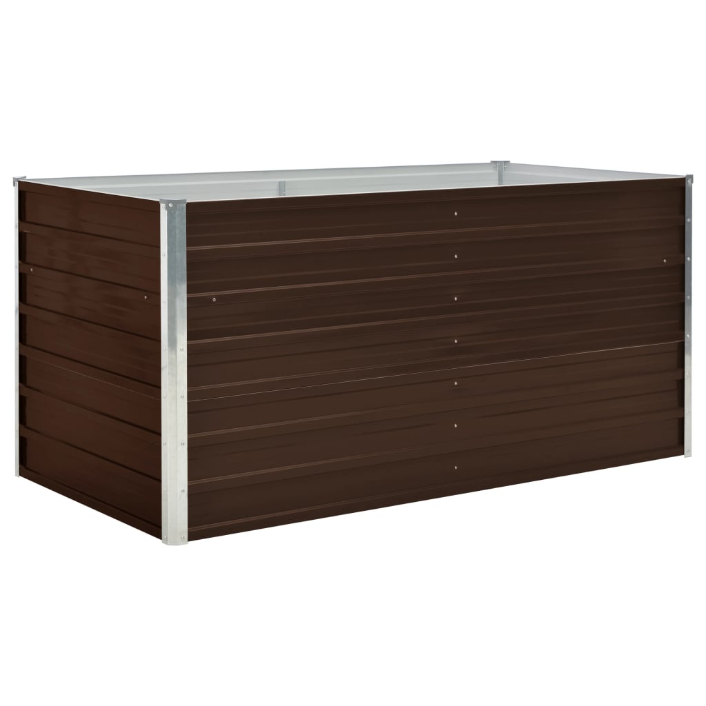 foto del prodotto fioriera rialzata 160 x 80 x 77 cm acciaio zincato marrone 02 0000859