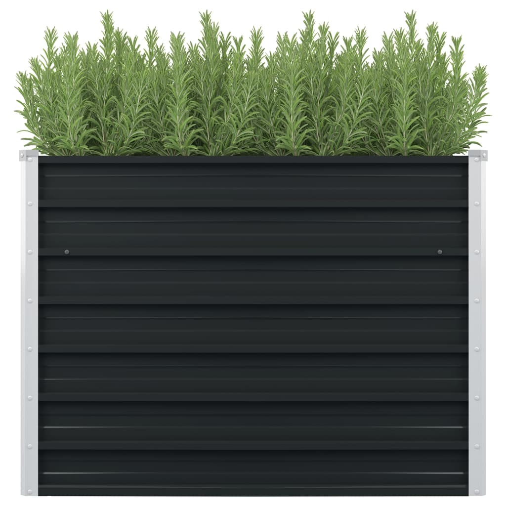 foto del prodotto fioriera rialzata antracite 100 x 100 x 77 cm giardino piante fiori acciaio zincato 02 0000853