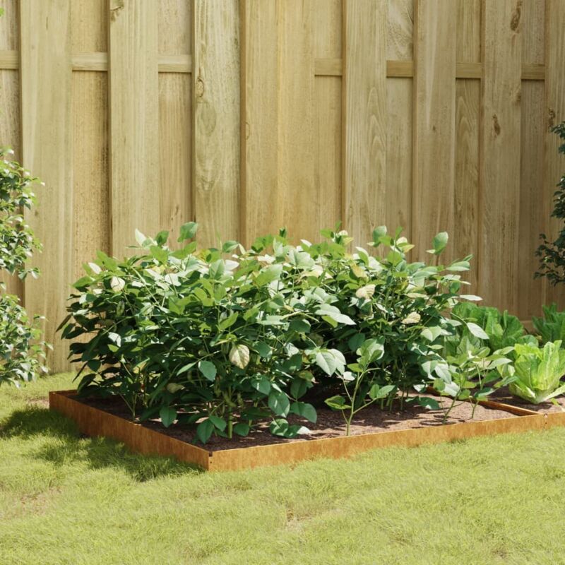 foto del prodotto fioriera rialzata da giardino 100x100x18,5 cm in acciaio corten vidaxl