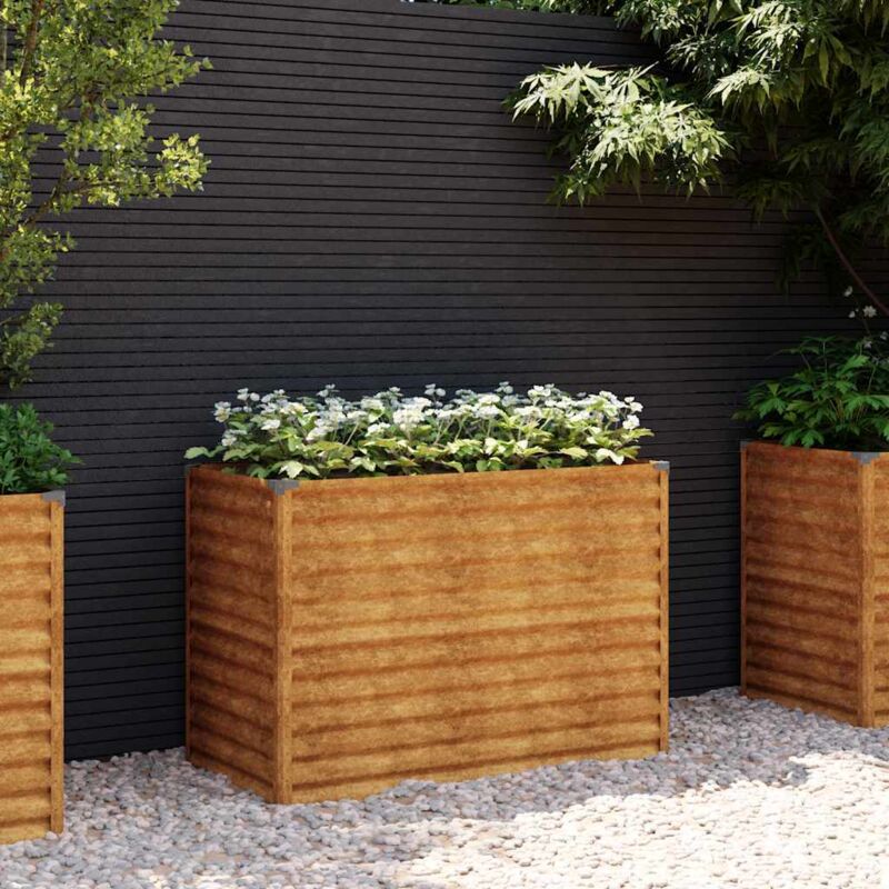 foto del prodotto fioriera rialzata da giardino 100x50x69 cm in acciaio corten vidaxl