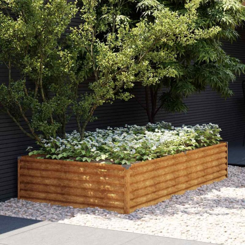 foto del prodotto fioriera rialzata da giardino 195x100x36 cm in acciaio corten vidaxl