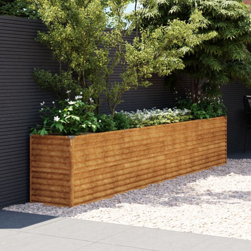 foto del prodotto fioriera rialzata da giardino 385x50x69 cm in acciaio corten vidaxl
