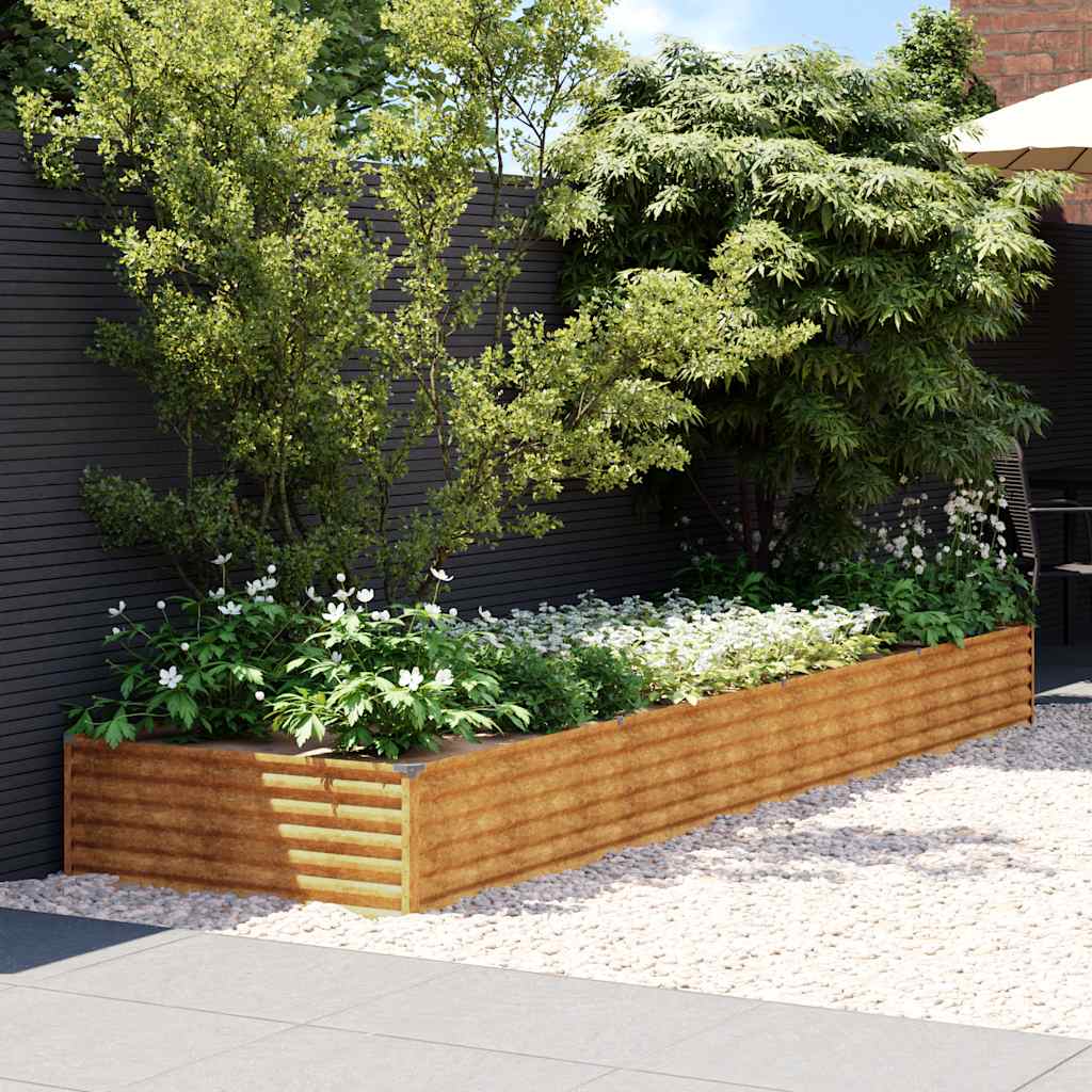 foto del prodotto fioriera rialzata da giardino 387x100x36 cm in acciaio cortencod mxl 130175